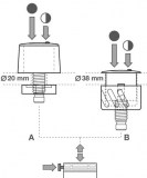 pulsador doble para mecanismos descarga a cable | drena | plastisan