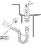 sifón extensible con válvula montaje | plastisan