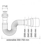 sifón extensible fregadera | drena | plastisan