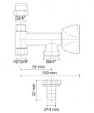 llave ampliación H3/8-M3/8-M3/4 | drena | plastisan