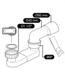 sifón bañera orientable plano | drena | plastisan