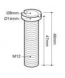 tornillo 47mm-M12 válvula cesta fregadera | plastisan