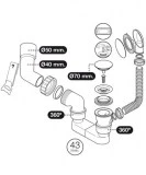 válvula bañera clic clac con sifón, rebosadero, salida orientable | plastisan