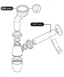sifón botella urinario vertical-horizontal | plastisan