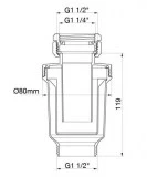 sifón bote vertical | drena | plastisan