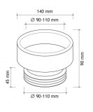 manguito wc flexible concéntrico 90mm | plastisan