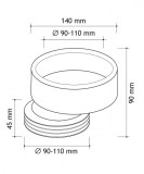 manguito wc flexible excéntrico 90mm | plastisan