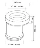 manguito wc rígido excéntrico 90mm | plastisan