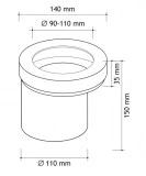 manguito wc rígido excéntrico 110mm | plastisan