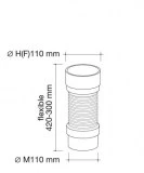 conector wc flexible 420mm | drena | plastisan