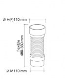 conector wc flexible 480mm | drena | plastisan