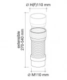 conector wc extensible 270-540mm | drena | plastisan
