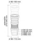 manguito wc extensible 270mm | drena | plastisan