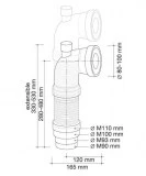 manguito wc curvo extensible 280mm toma | drena | plastisan
