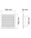 rejilla cuadrada regulable a tubo 150mm | plastisan