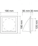rejilla cuadrada 190x190mm gravedad deflector | drena | plastisan
